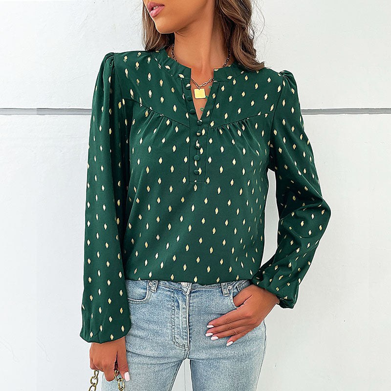 Pasqualina | Women's Elegant Blouse in Pine Green