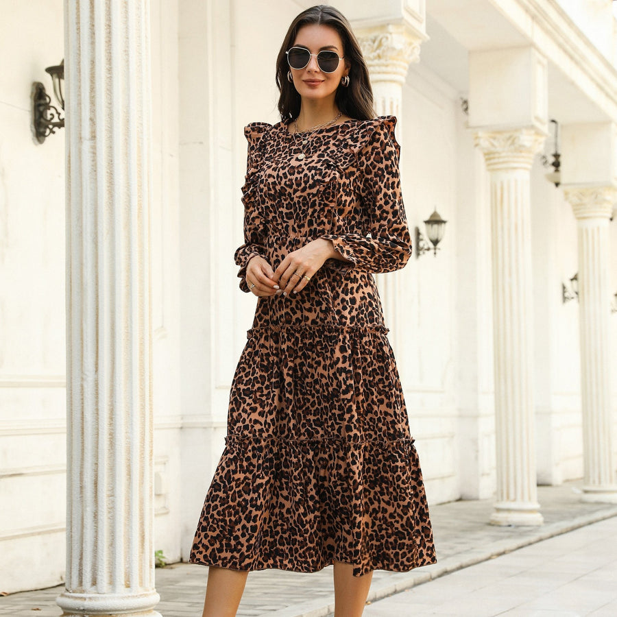Pasqualine | Women's Ruffle Detail Fashionable Maxi Dress