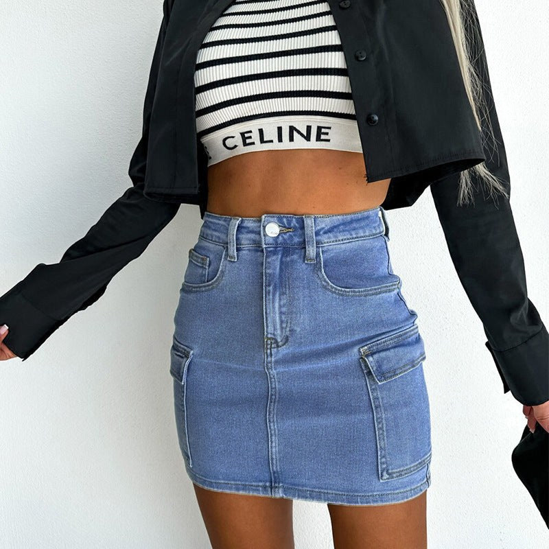 Paulette | Women's Bodycon Pockets Jeans in Blue