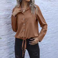Paulina | Women's Elegant Blouse in Rust Brown