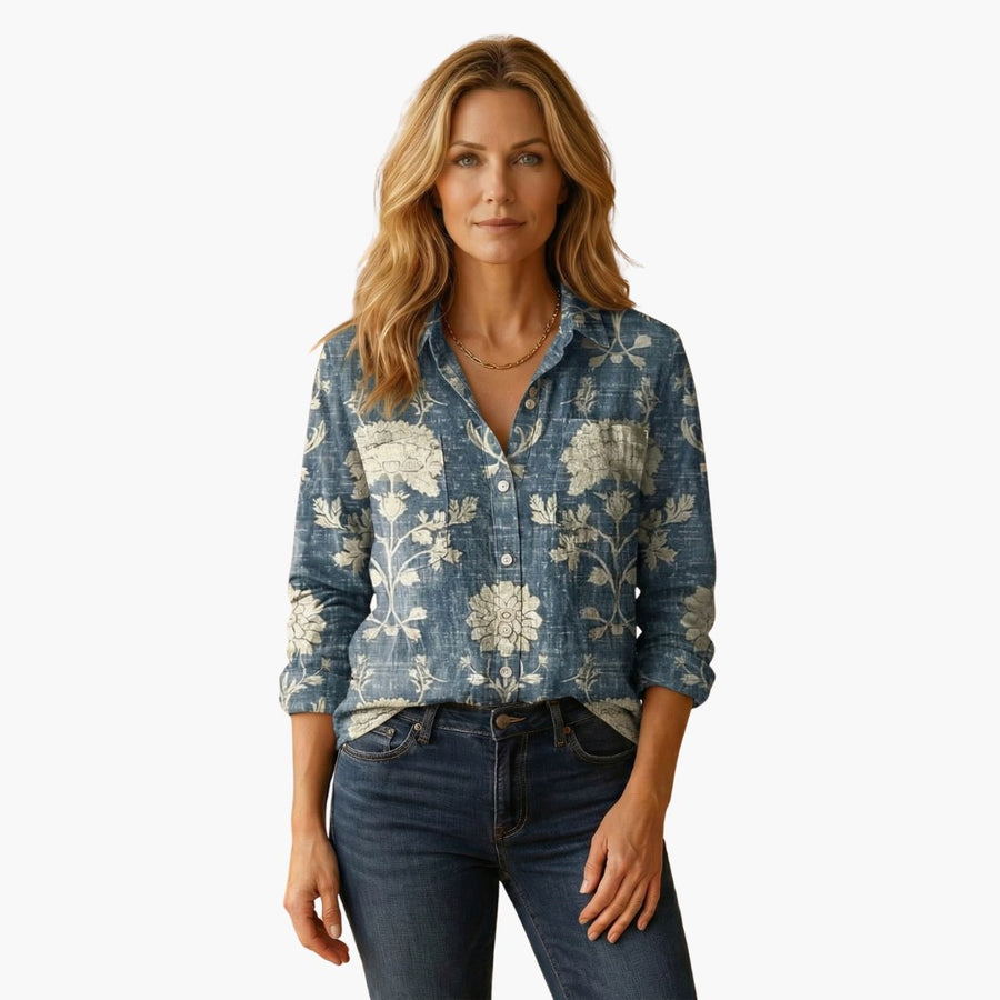Pauline | Women's Long Sleeve Paisley Blouse