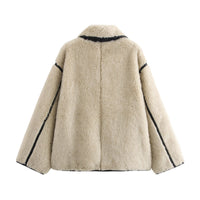Pauline | Women's Cozy Pockets Modern Jacket in Beige