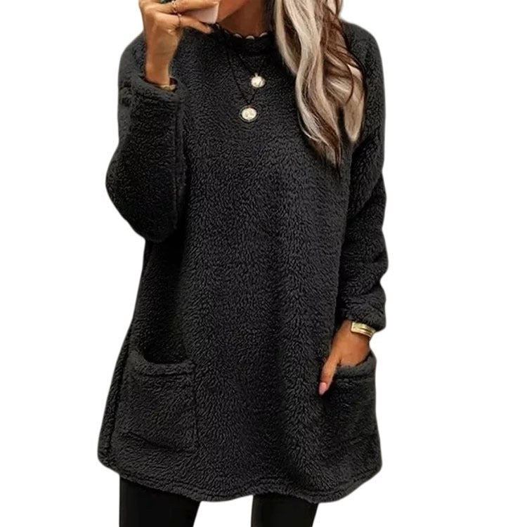 Pearl | Women's Oversized Cozy Pockets Sweater in Olive Green