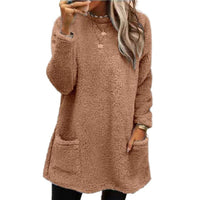Pearl | Women's Oversized Cozy Pockets Sweater in Olive Green