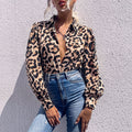 Pelagia | Women's Leopard Print Elegant Blouse