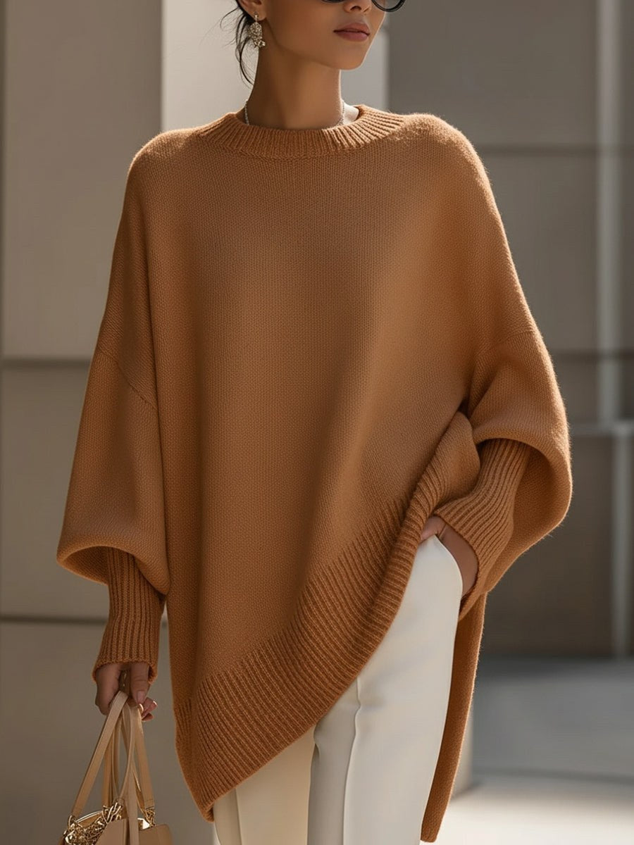 Peony | Women's Oversized Pocho Style Blouse in Brown