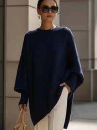 Peony | Women's Oversized Pocho Style Blouse in Dark Blue