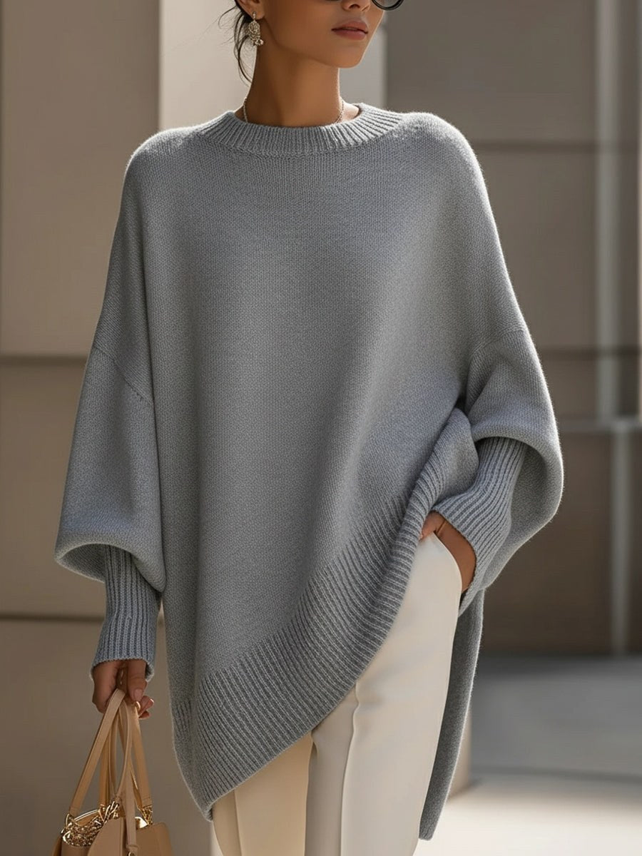 Peony | Women's Oversized Pocho Style Blouse in Gray