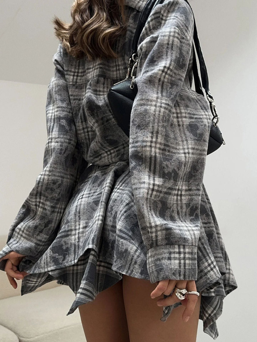 Pernille | Women's Asymmetric Dress – Casual Dress in Gray