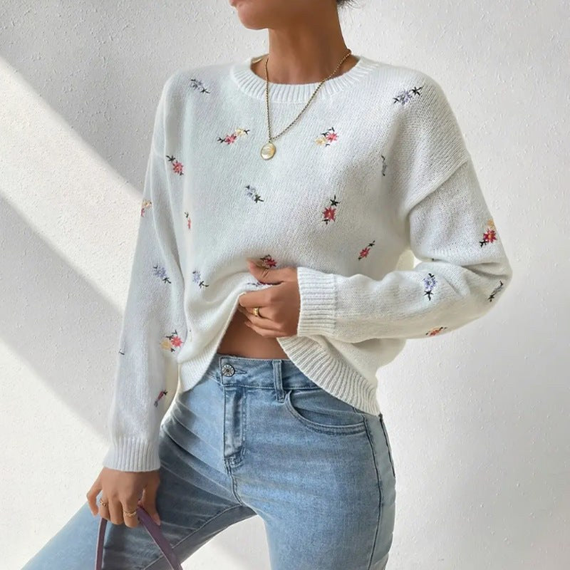 Perpetua | Women's Cozy Floral Knit Sweater
