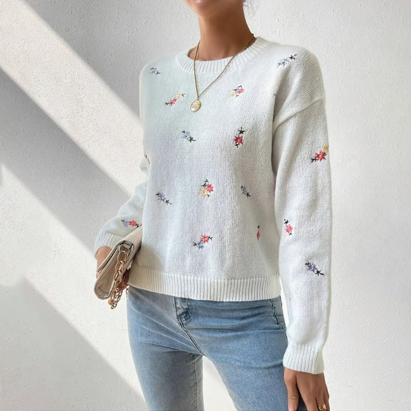 Perpetua | Women's Cozy Floral Knit Sweater