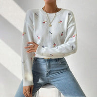 Perpetua | Women's Cozy Floral Knit Sweater