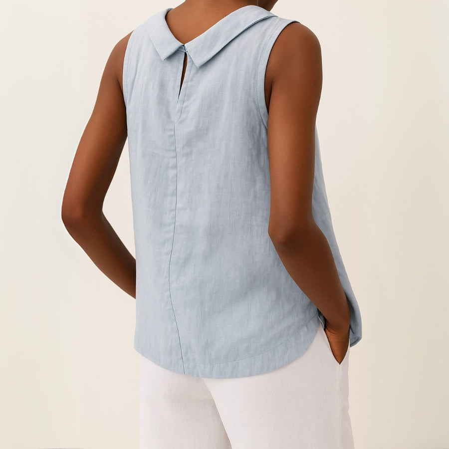 Phaedra | Women's Sleeveless Roll Collar Blouse