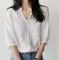 Philomela | Women's Button-Front Blouse in As Shown