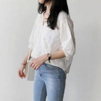 Philomela | Women's Button-Front Blouse in As Shown