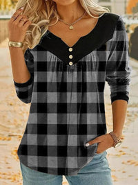 Philomena | Women's V-Neck Button-Front Top
