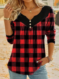 Philomena | Women's V-Neck Button-Front Top