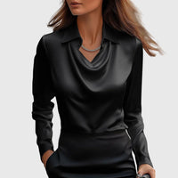 Phoebe | Women's Structured Formal Blouse in Black