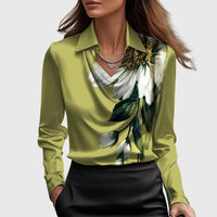 Phoebe | Women's Structured Formal Blouse in Green