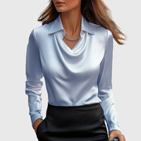 Phoebe | Women's Structured Formal Blouse in Light Blue