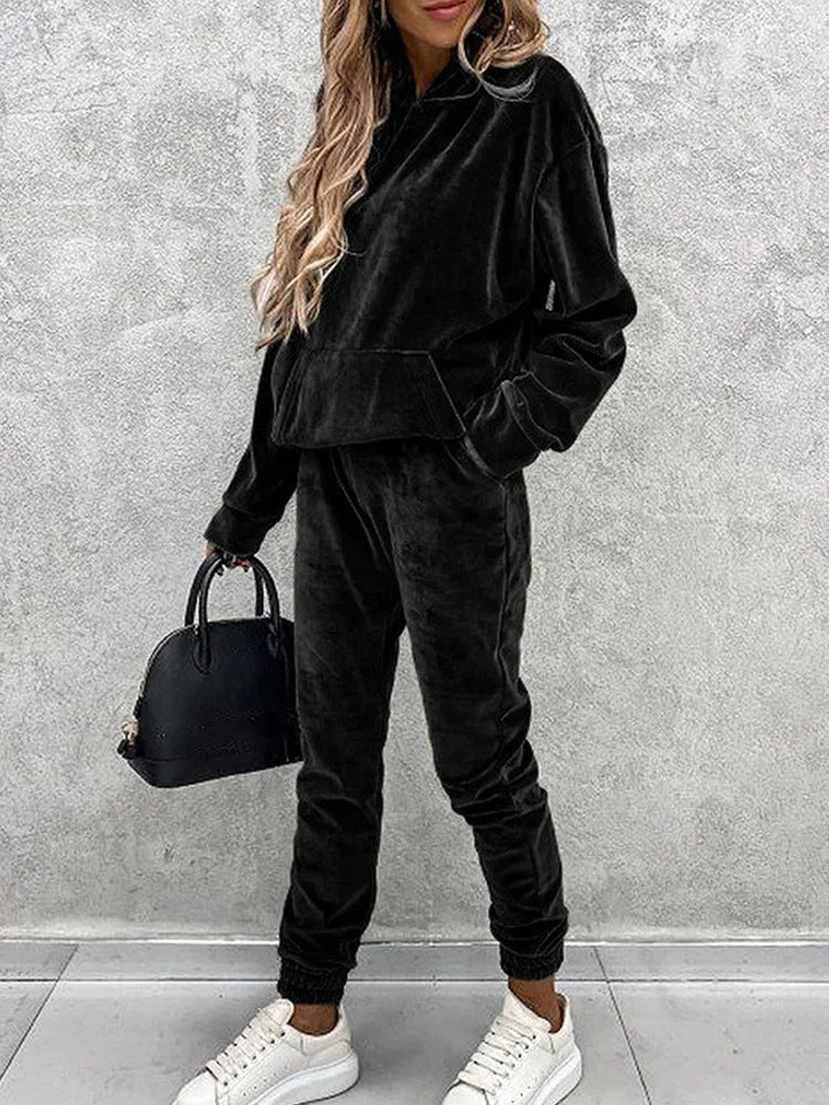 Pia | Women's Oversized Cozy Comfortable Fleece Joggers in Black