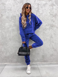 Pia | Women's Oversized Cozy Comfortable Fleece Joggers in Blue