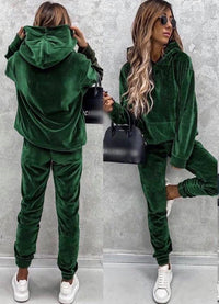 Pia | Women's Oversized Cozy Comfortable Fleece Joggers in Green
