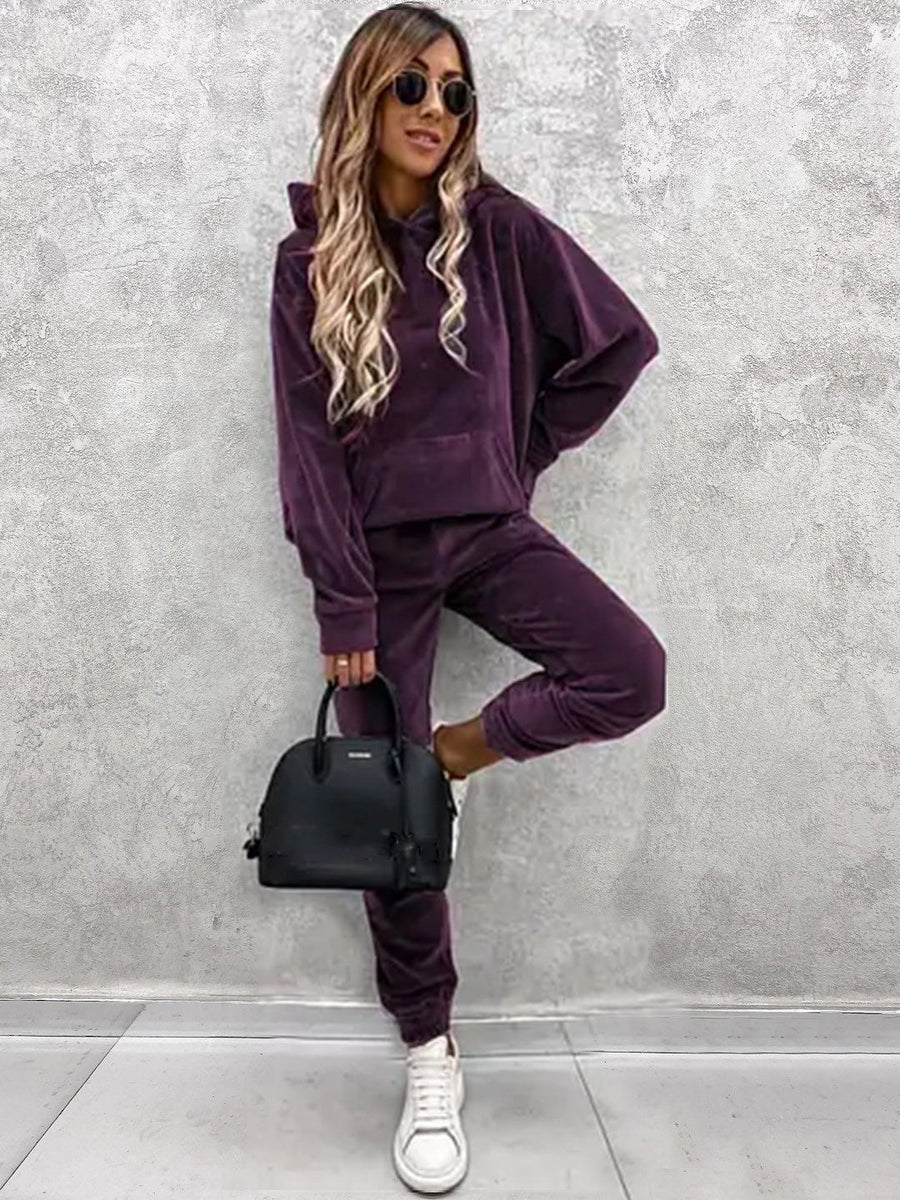 Pia | Women's Oversized Cozy Comfortable Fleece Joggers in Purple
