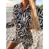 Pierina | Women's Satin Two-Piece Set in Zebra