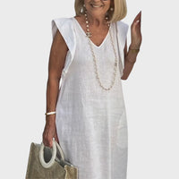 Pomeline | Women's Casual Cap Sleeve Midi Sundress