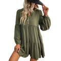 Pomeline | Women's Button Detail Voluminous Dress – Casual Dress