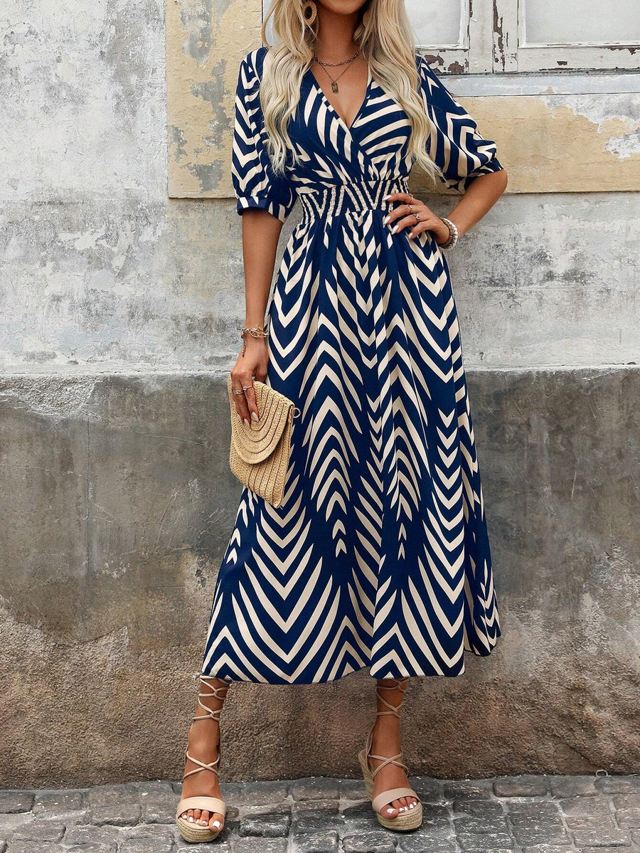 Portia | Women's Geometric Print Boho Dress
