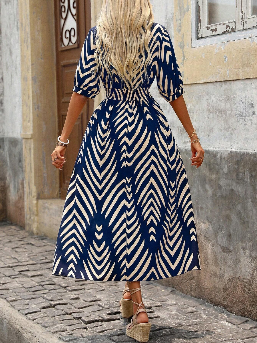 Portia | Women's Geometric Print Boho Dress