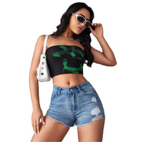 Portia | Women's High Waist Shorts in Blue