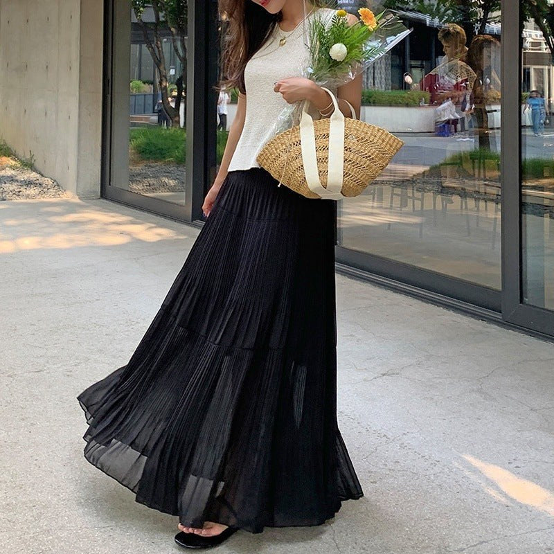Porzia | Women's Skirt – Maxi Skirt in Black