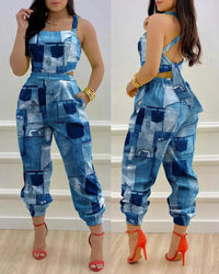 Prudence | Women's Tailored Jumpsuit in Denim Blue