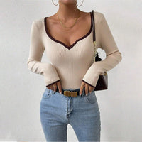 Prunella | Women's V-Neck Long Sleeve Bodysuit