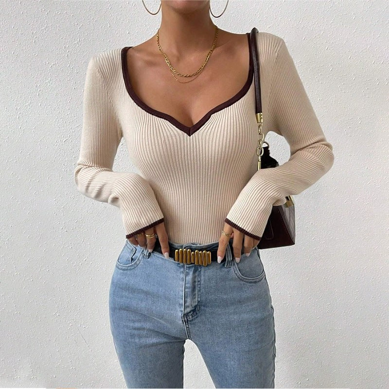 Prunella | Women's V-Neck Long Sleeve Bodysuit