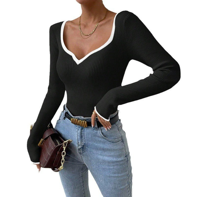Prunella | Women's V-Neck Long Sleeve Bodysuit