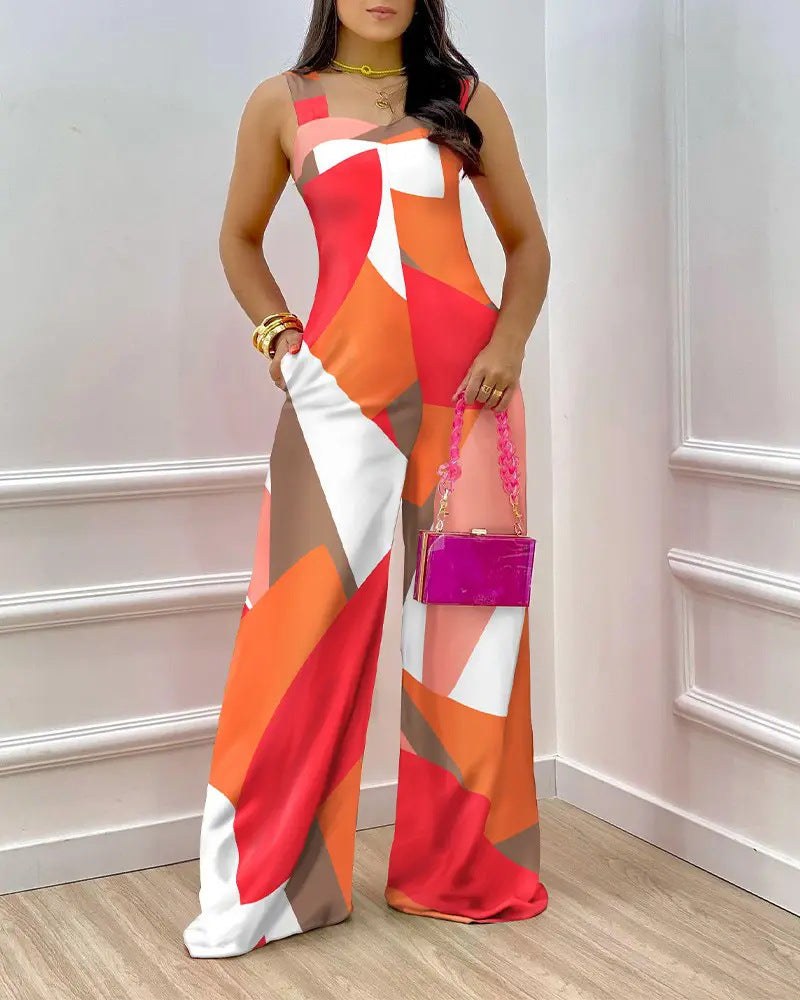 Prunella | Women's Wide Leg Floral Jumpsuit in Rotorang