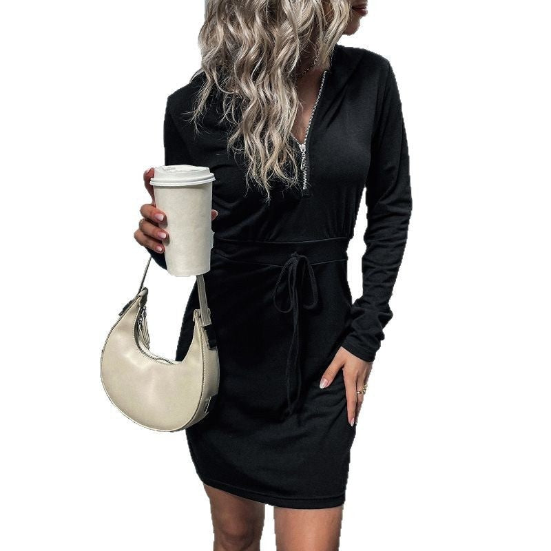 Prunella | Women's Zip Hooded Dress – Casual Dress