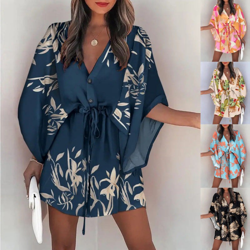 Pulcherie | Women's Floral Print Belted Wrap Dress