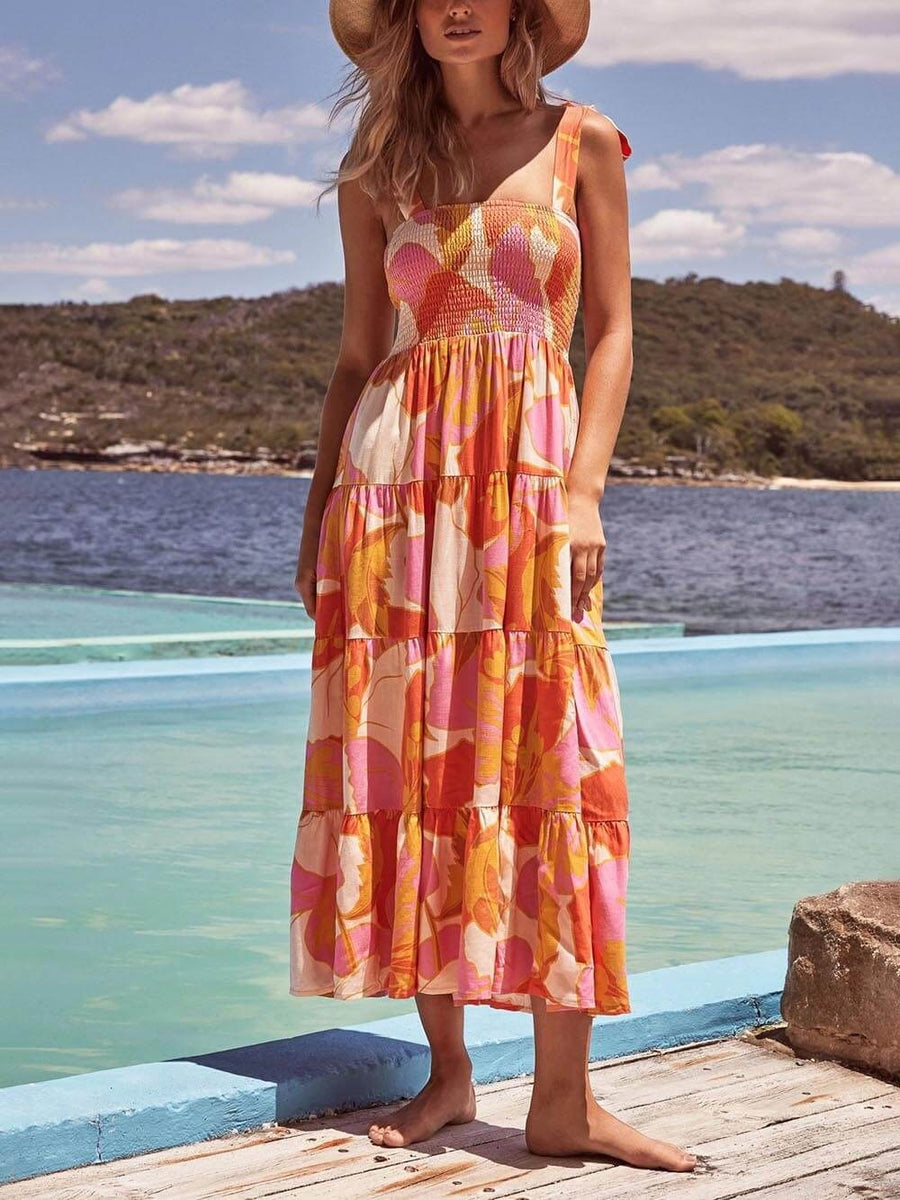 Quenby | Women's Halter Sleeveless Midi Sundress