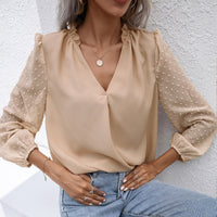 Querida | Women's Textured Elegant Blouse in Apricot