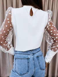 Quintilla | Women's Sheer Puff Sleeve Elegant Blouse