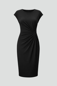 Quintina | Women's Round Cap Sleeve Midi Sundress