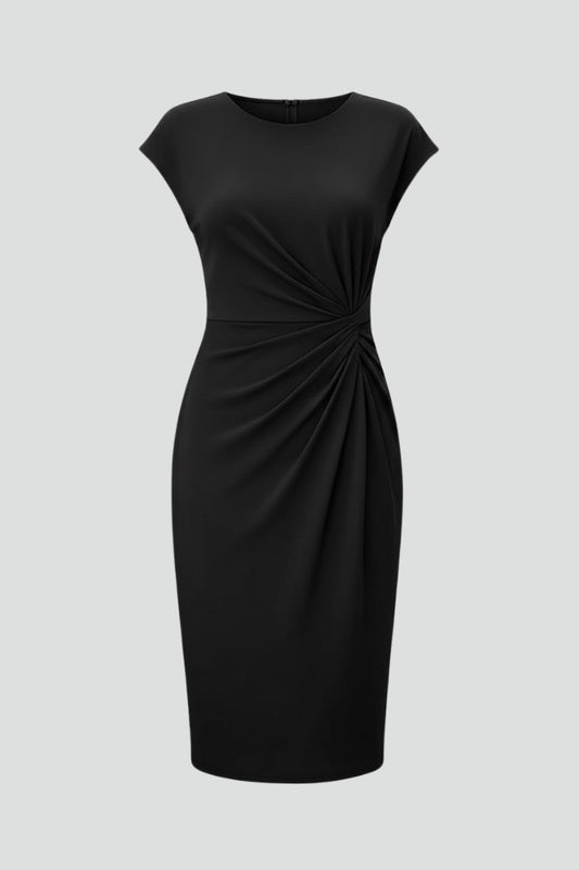 Quintina | Women's Round Cap Sleeve Midi Sundress