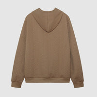 Rachel | Women's Textured Drawstring Hooded Hoodie in Khaki