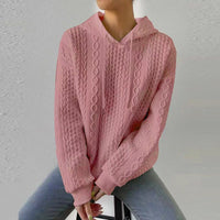 Rachel | Women's Textured Drawstring Hooded Hoodie in Pink