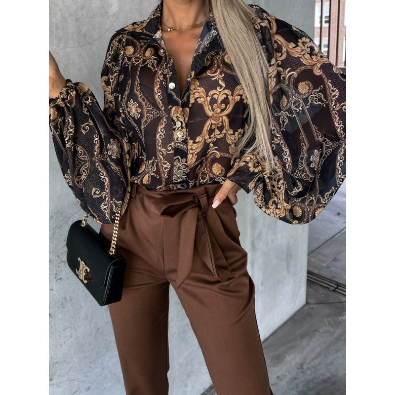 Radegonde | Women's Floral Blouse in Black Floral